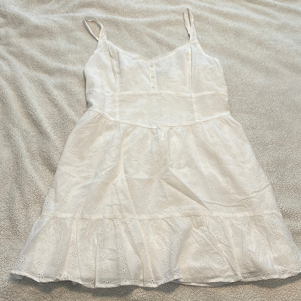 Hollister woven short dress- white eyelet